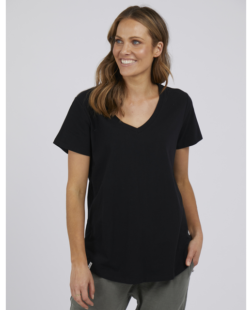 Elm Fotune Vee Short Sleeve Tee - Black