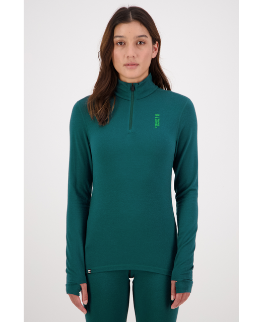 Mons Royale Womens Cascade Merino Flex - Evergreen