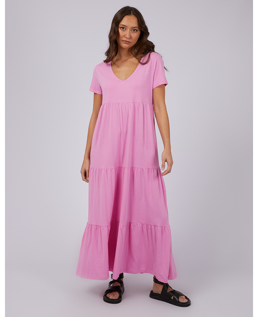 Silent Theory Lola Tiered Dress - Pink