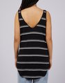 Silent Theory Camilla Tank - Black with White Stripe