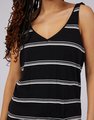 Silent Theory Camilla Tank - Black with White Stripe