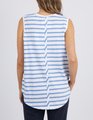 Elm Scoop Tank - Cornflower and White Stripe