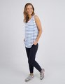 Elm Scoop Tank - Cornflower and White Stripe