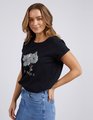 Foxwood Poppy Tee - Washed Black