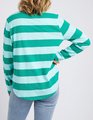 Elm Spritz Stripe L/S Tee - Goodness Green Stripe