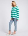 Elm Spritz Stripe L/S Tee - Goodness Green Stripe