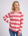 Elm Spritz L/S Tee - Coral Spritz Stripe