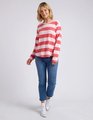 Elm Spritz L/S Tee - Coral Spritz Stripe