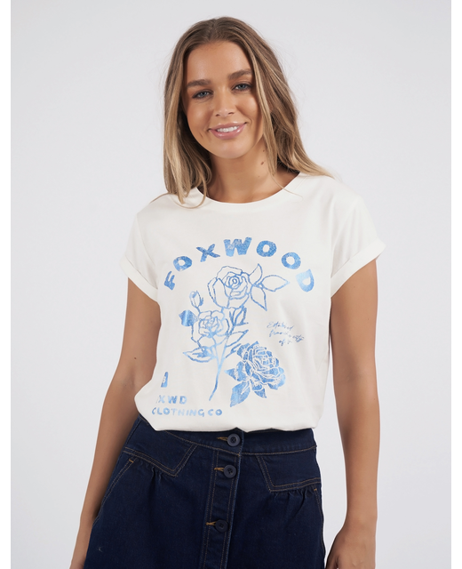 Foxwood Rosette Tee - Vintage White