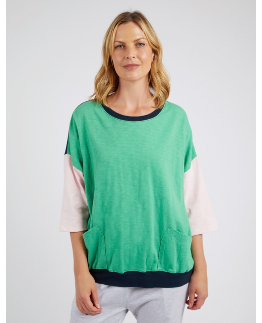 Elm Mazie Colour Block Sweat - GreenBriar