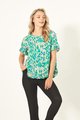 Lemon Tree Madelaine Top - Teal Print