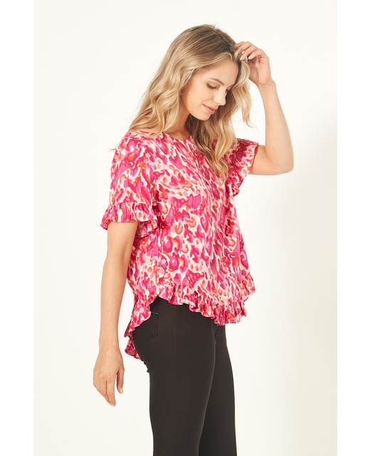 Lemon Tree Madelaine Top - Berry Print