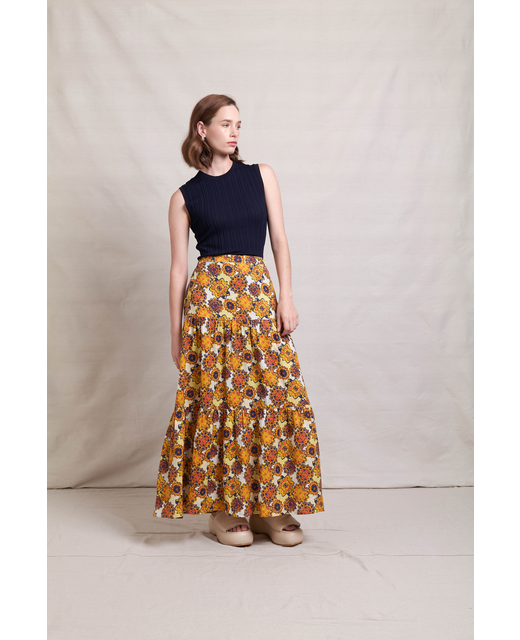 Neris Long Story Skirt - Marigold