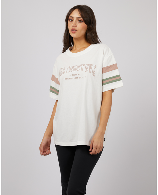 All About Eve Boston Panel Tee - Vintage White