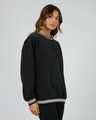 All About Eve Lux Active College Crew Sweater - Black