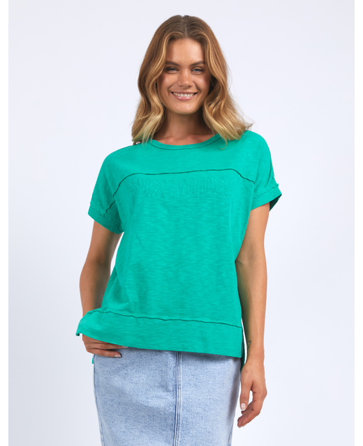 Foxwood Throw on S/S Tee - Bright Green