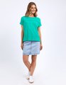 Foxwood Throw on S/S Tee - Bright Green