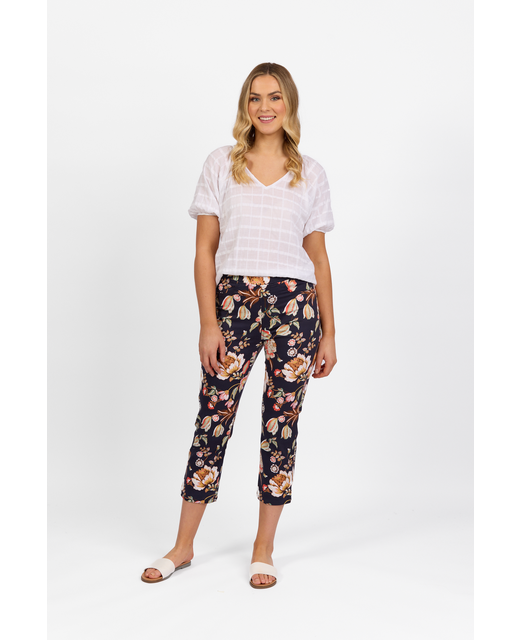 Vassalli Printed Slim Leg Pant - Freya