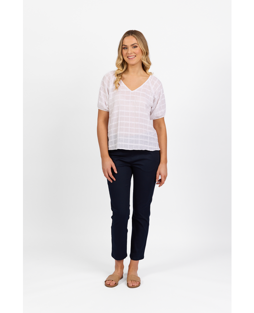 Vassalli Plain V Neck - White