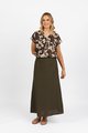 Vassalli Pull On Skirt - Khaki