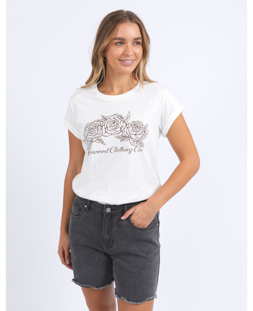 Foxwood Eva Rose Tee - Vintage White