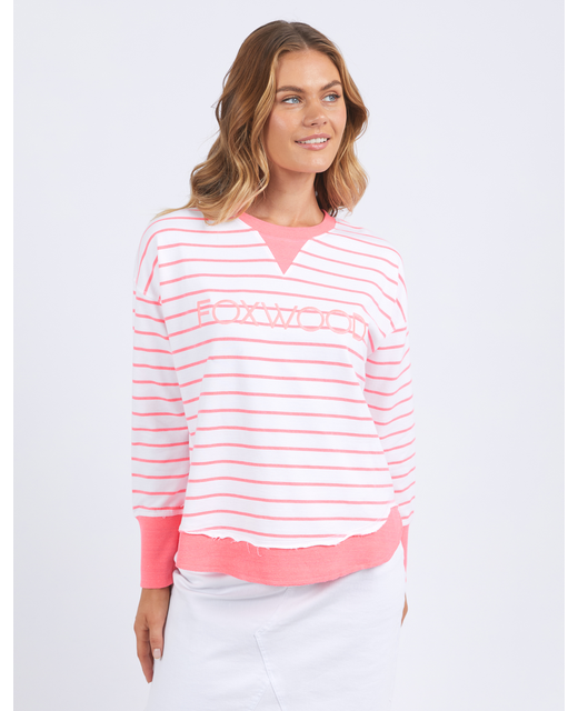 Foxwood Simplified Crew - Neon Pink Stripe