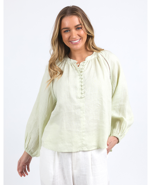 Foxwood Corsica Blouse - Fog Green