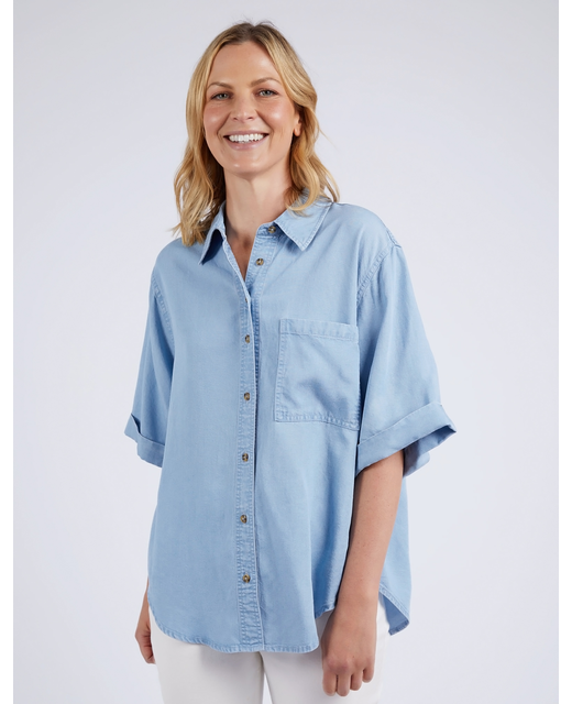 Elm Blissful Chambray SS Shirt - Blue Wash