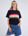 Elm Terra Tee - Navy and Multi Stripe