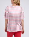 Elm Winona Stripe SS Tee - Bittersweet Red and White Stripe