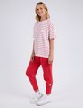 Elm Winona Stripe SS Tee - Bittersweet Red and White Stripe