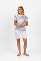 Vassalli Drop Sleeve Top - White Forest Stripe