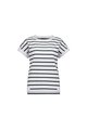 Vassalli Drop Sleeve Top - White Forest Stripe