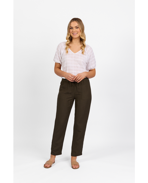 Vassalli Slim Leg Pant - Khaki