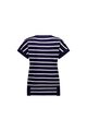 Vassalli Drop Sleeve Top - Ink White Stripe