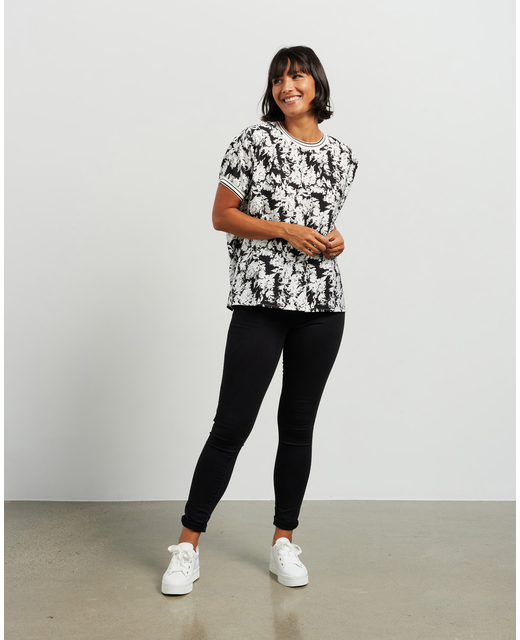 Et Alia Brea Top - Fiorello Print