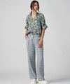 Madly Sweetly Checked In Pant - Blue Linen Check