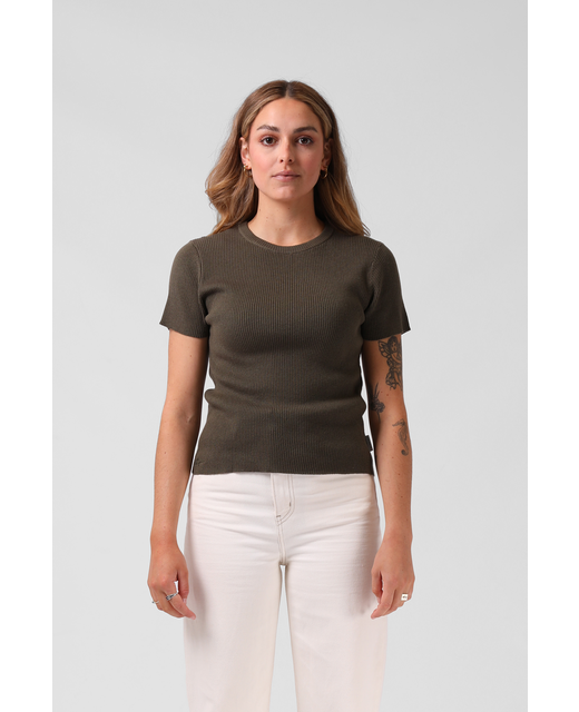 RPM Knited SS Top - Dark Khaki