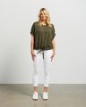 Et Alia Harlee Top - Olive Jacquard