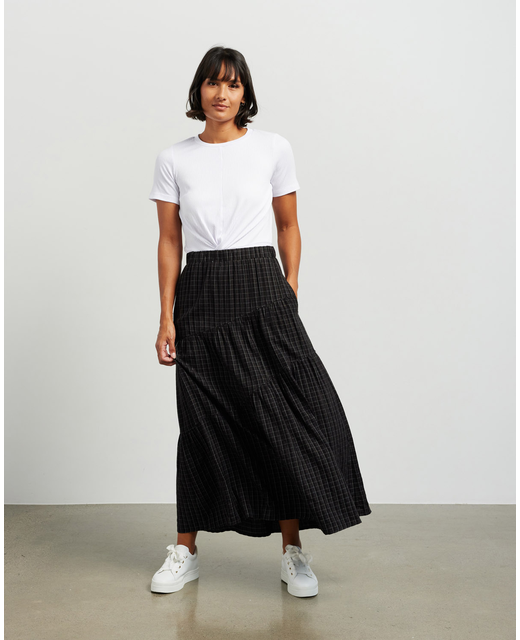 Et Alia Harper Skirt - Black Plaid