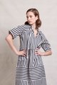 Neris Bi Line Dress - Ink Stripe