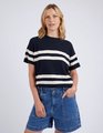 Elm Allegra Tee - Navy and White Stripe