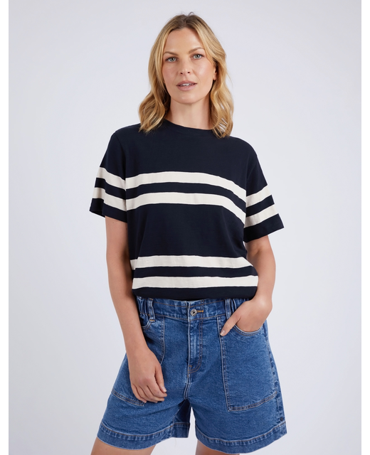 Elm Allegra Tee - Navy and White Stripe