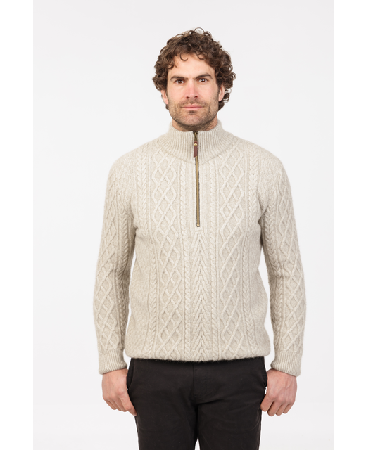 MKM Arran Half Zip Sweater - Natural