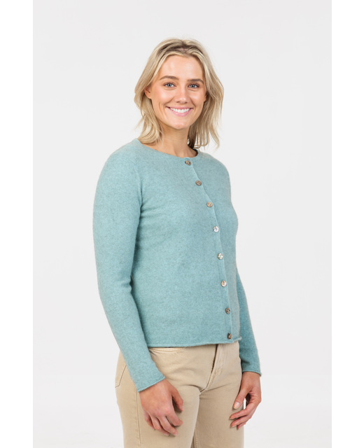 MKM Paua Shell Button Cardigan - Topaz