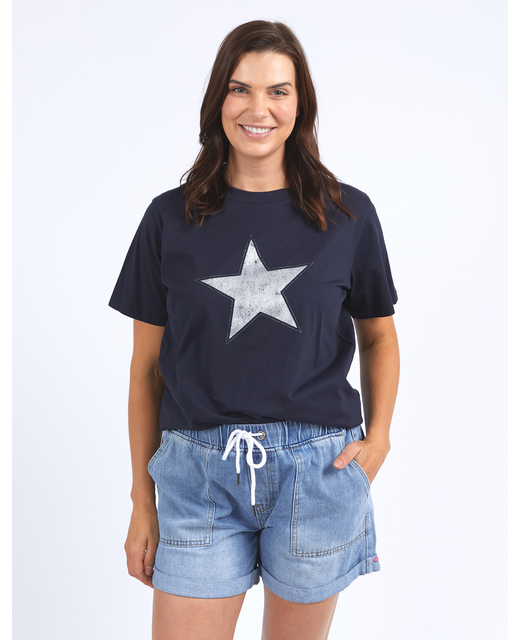 Elm Sparkle Star Tee - Navy