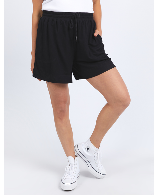 Elm Xanthe Rib Shorts - Black