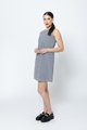 Leila and Luca Sleeveless Shift Dress -  Black/White Gingham