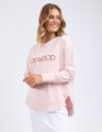 Foxwood Simplified Metallic Crew - Pale Pink