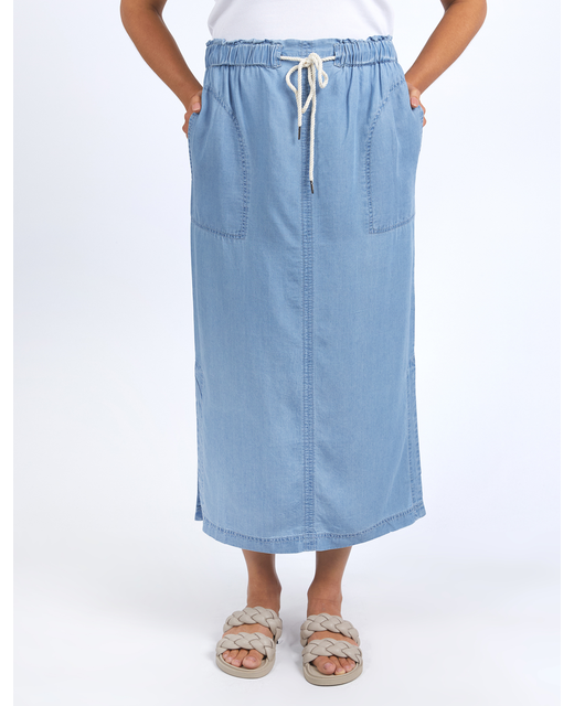 Elm Penny Utility Skirt - Mid Blue Wash